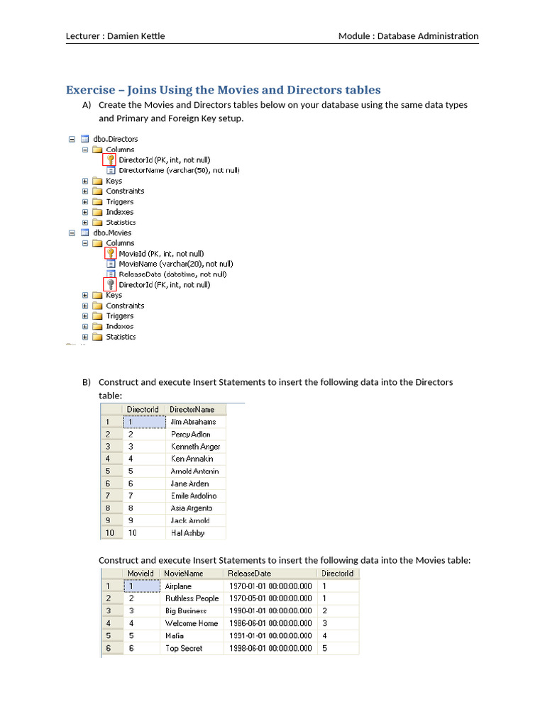 Sql Joins Exercise Movies Directors Pdf