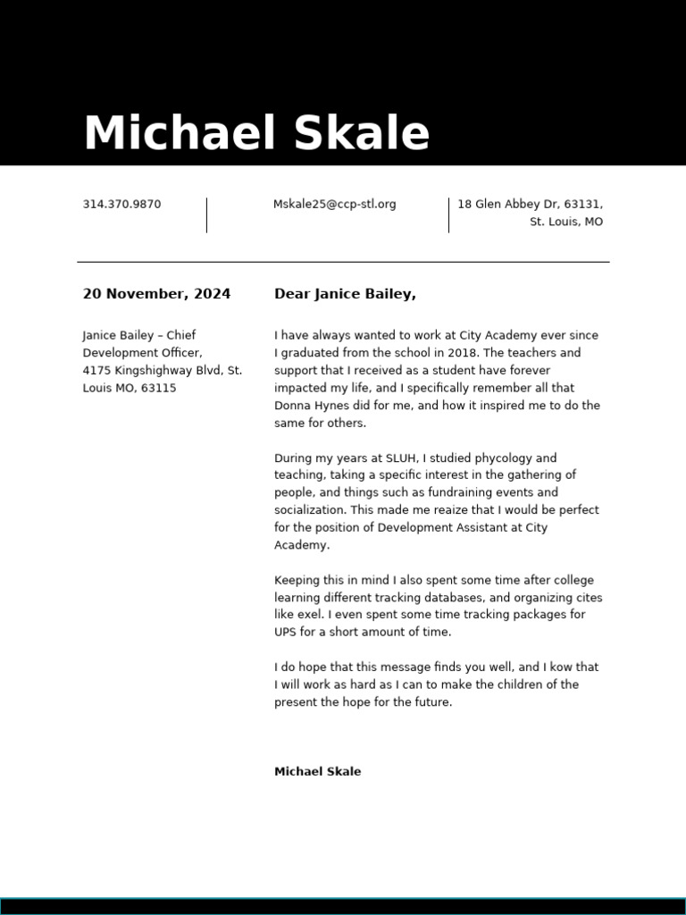 Application for Development Assistant Position | PDF