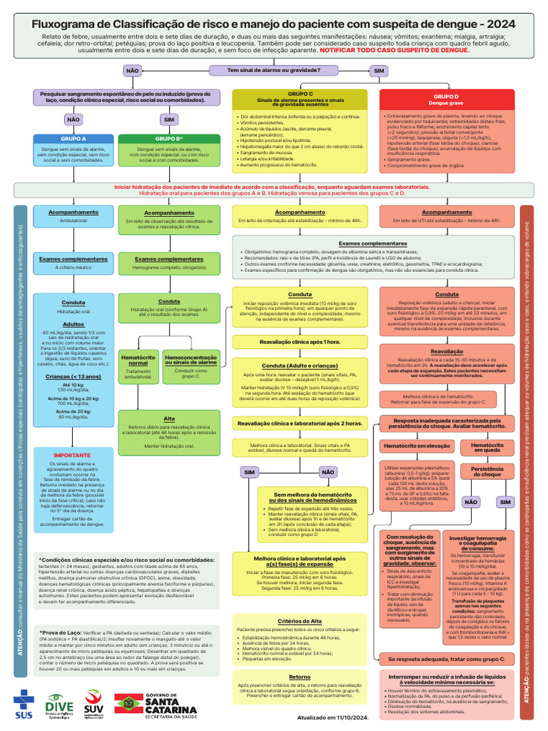 Fluxograma de Manejo da Dengue 2024 | PDF | Medicina Clínica | Doenças ...