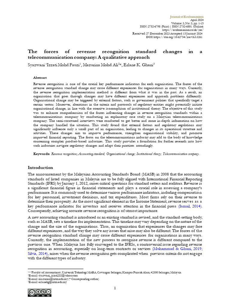 Revenue Recognition Standard Change