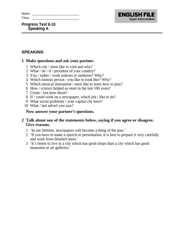 SPEAKING | PDF