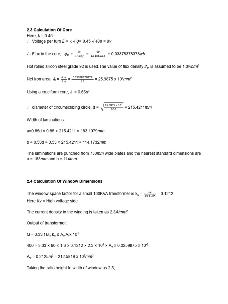 Transformer Design and Calculations Guide | PDF | Transformer | Inductor