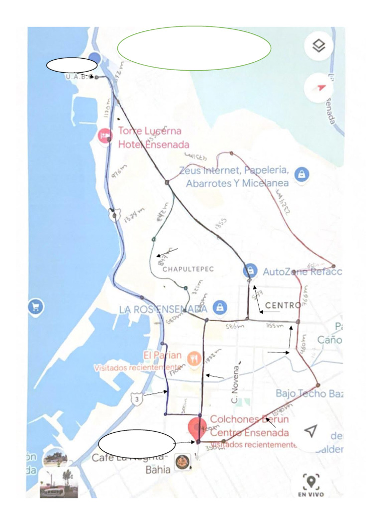 Ruta Mas Corta de Centro A Uabc | PDF