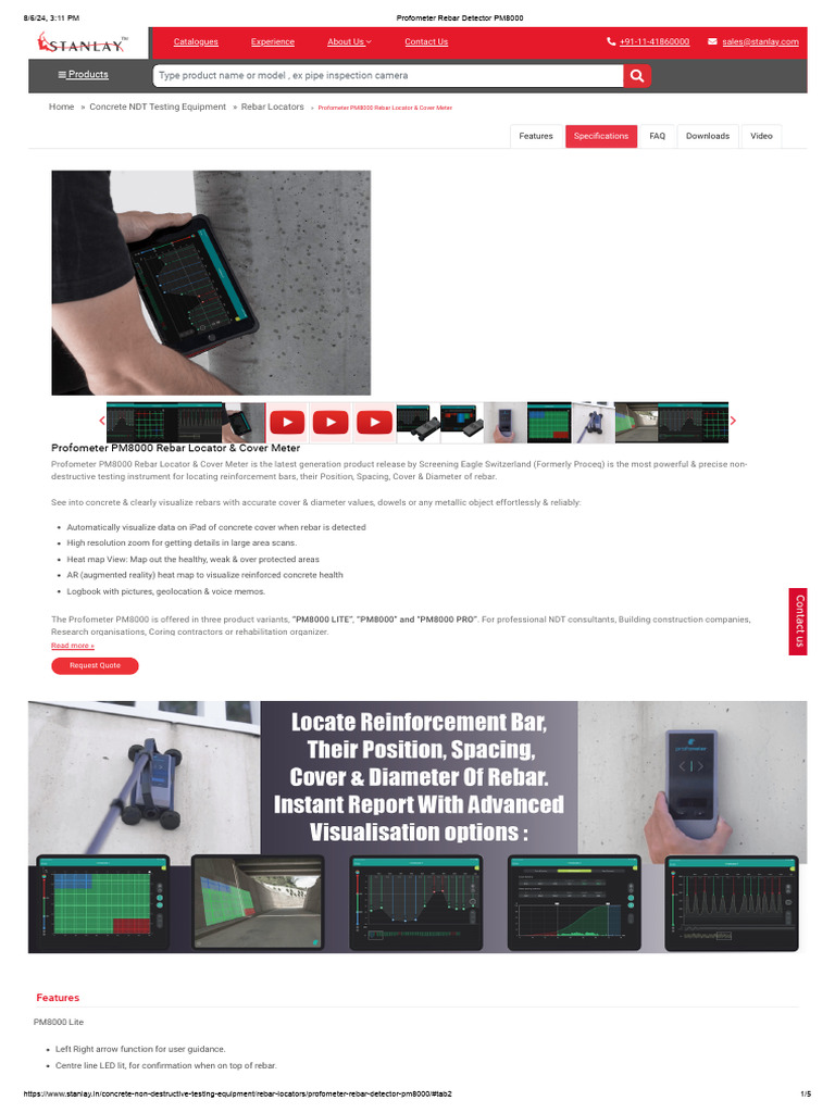 Profometer Rebar Detector PM8000 | PDF | Augmented Reality
