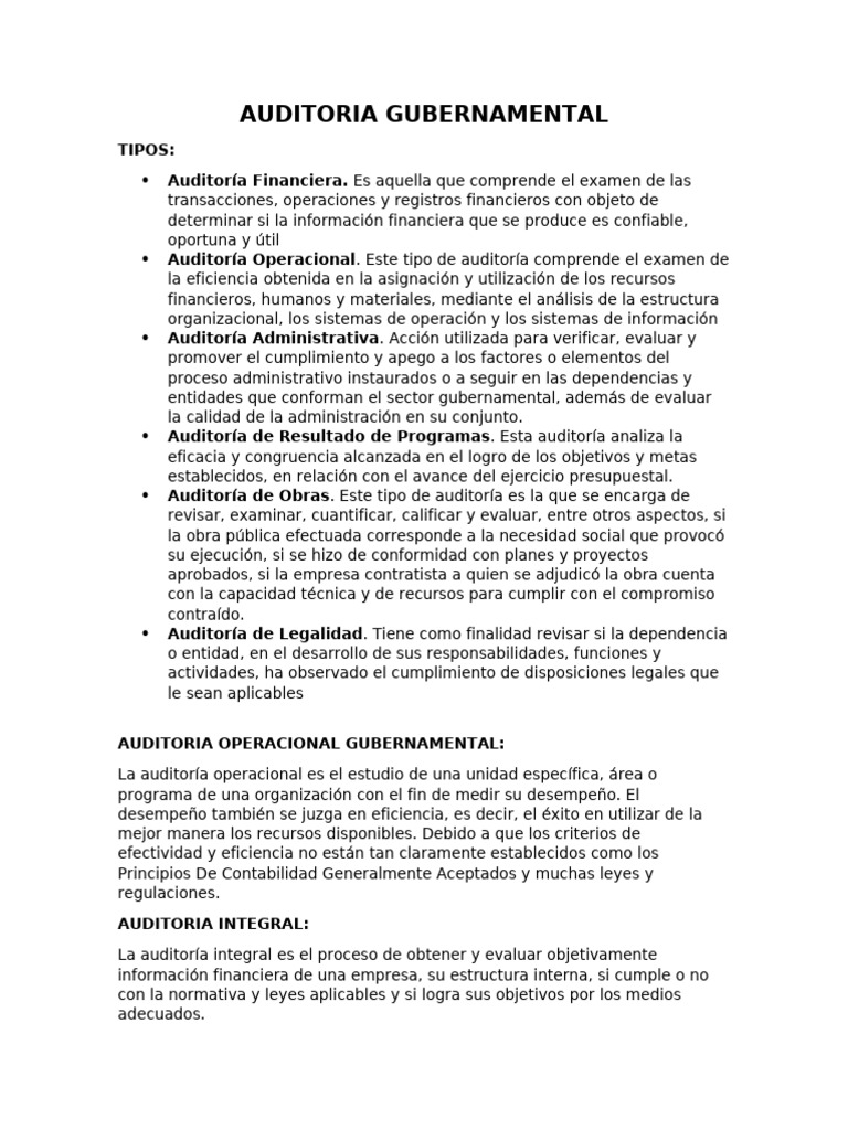 Auditoria Gubernamental | PDF | Auditoría | Business