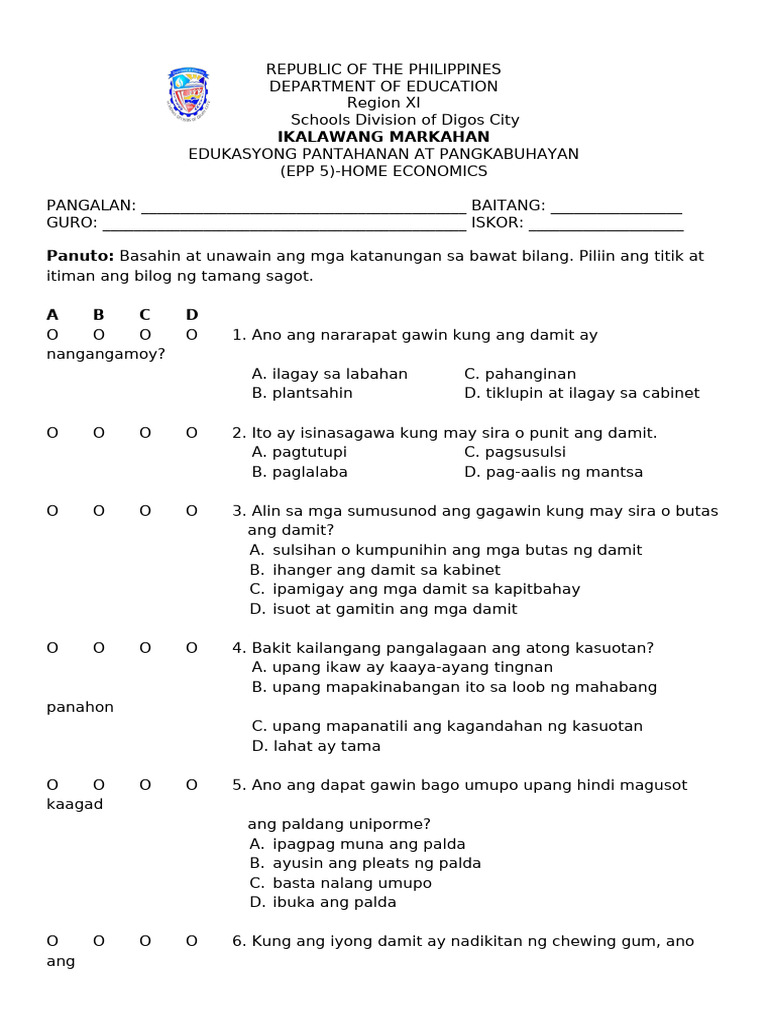 EPP5 HE - IKALAWANG MARKAHAN | PDF