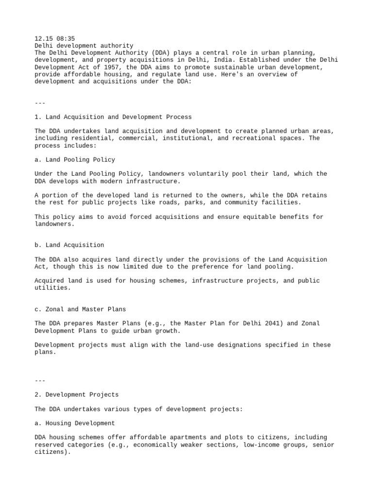 Delhi Development Authority | PDF | Urban Planning | Planning