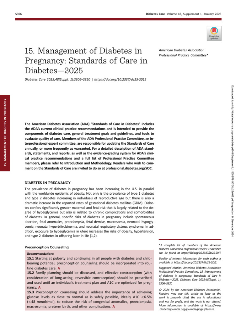 Diabetes Management in Pregnancy 2025 | PDF | Diabetes | Gestational ...