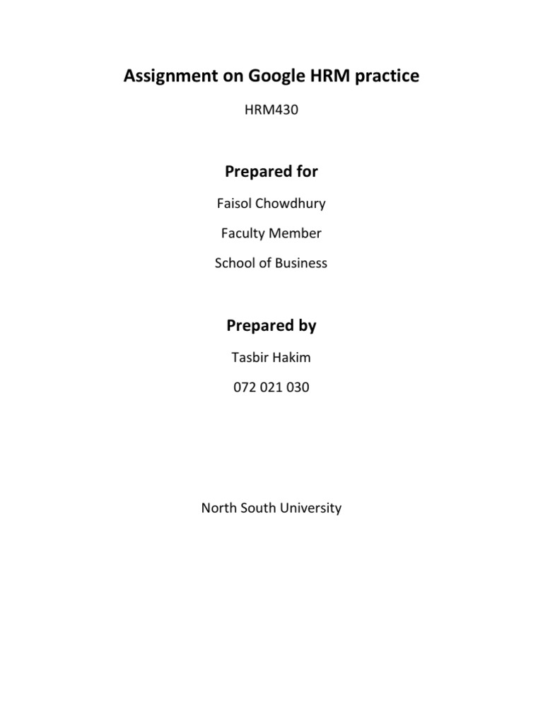 Defending Google's Comprehensive Benefits Package An Analysis of