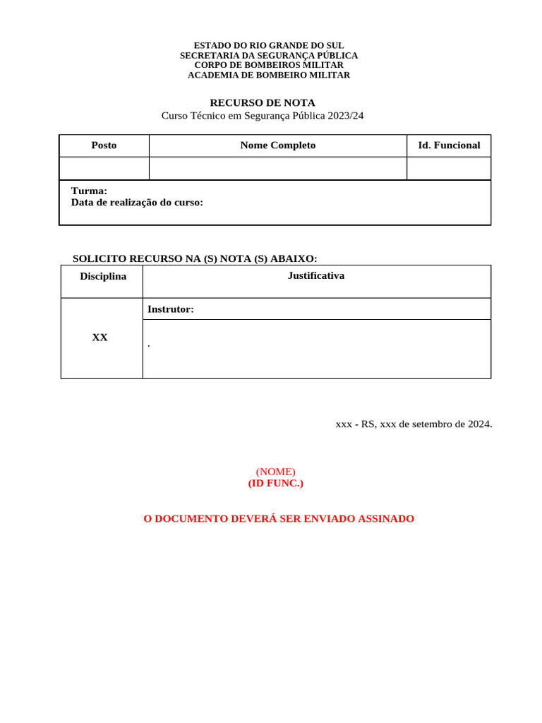 Modelo Recurso CTSP | PDF