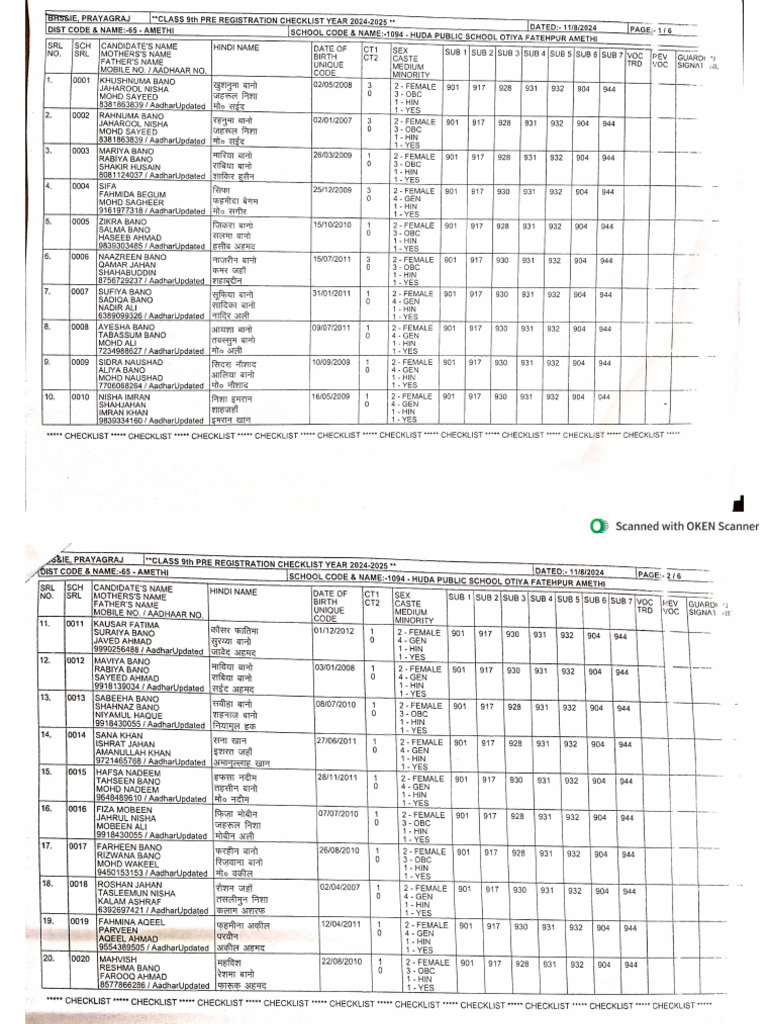9th pre registration checklist (1) (2) PDF