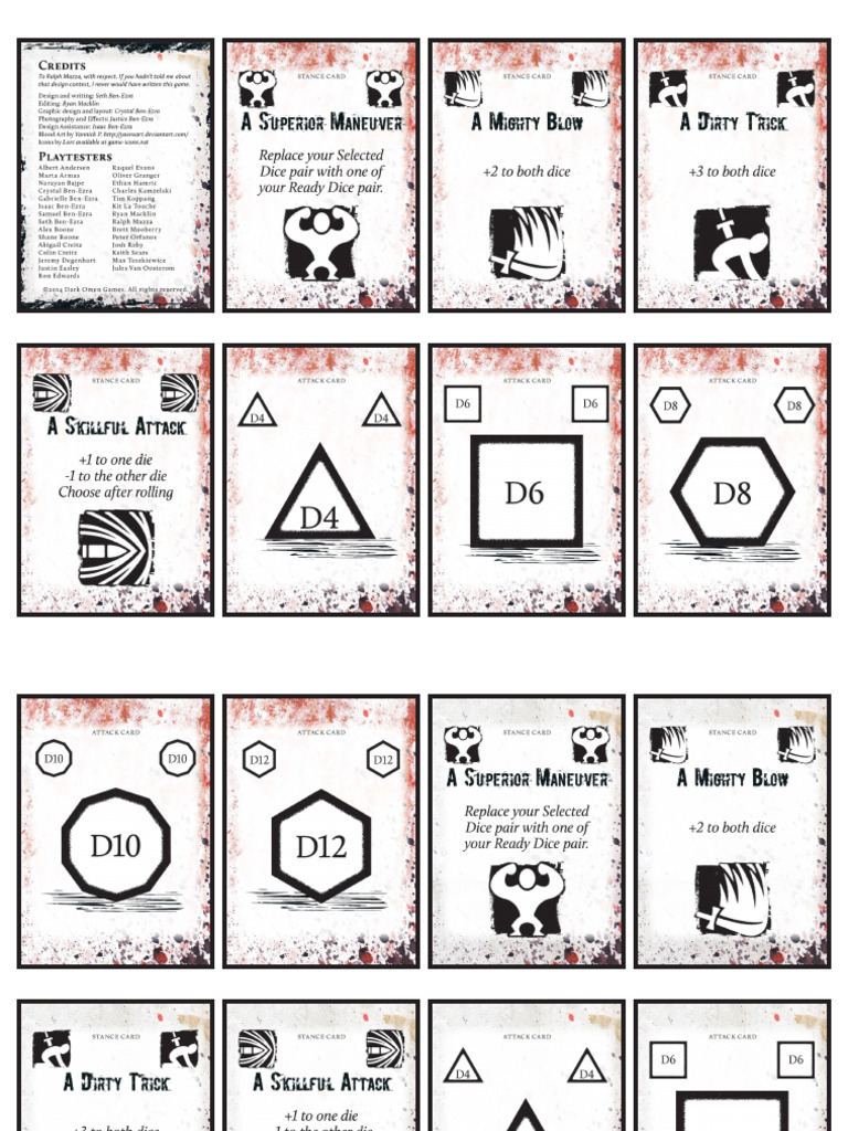 Showdown Cardfronts | PDF