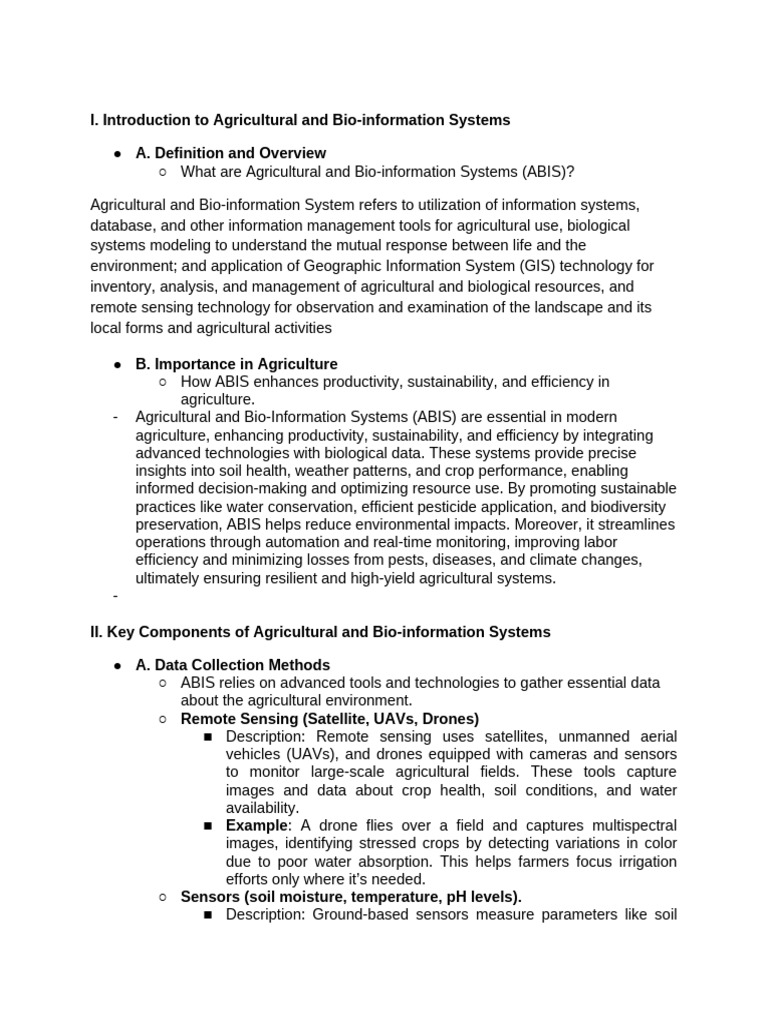 Agricultural Bio-Information Systems Overview | PDF | Geographic ...
