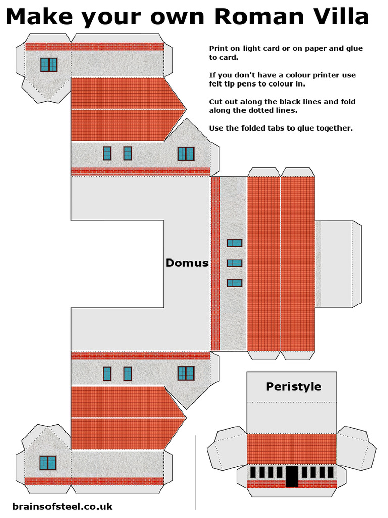 Create Your Own Roman Villa Model | PDF