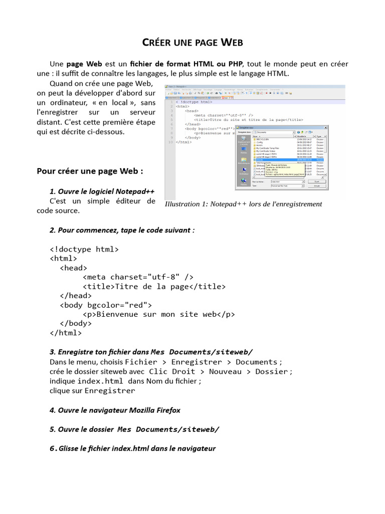 Créer une page web facilement | PDF | Internet | Internet et Web