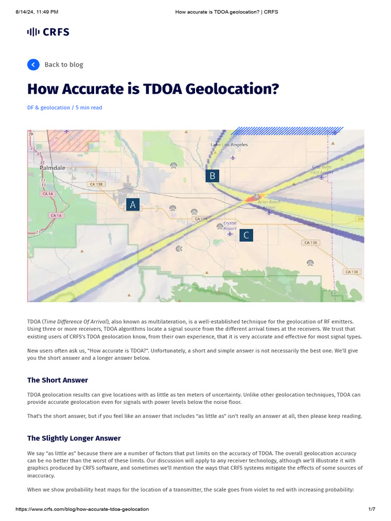 How Accurate Is TDOA Geolocation_ _ CRFS PDF Global Positioning 