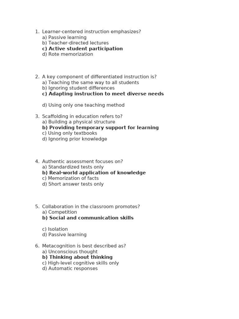 Learner Centered And Metacognitive Strategies Pdf Educational