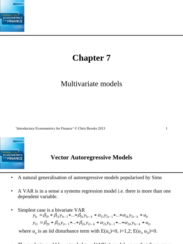 Chapter 7c. VAR lecture slide | PDF | Vector Autoregression ...