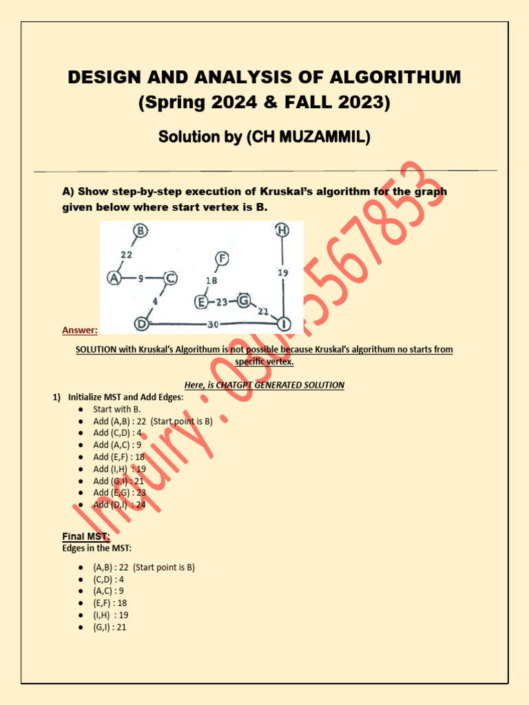 Daa Spring 2024 & Fall 2023 | PDF | Recurrence Relation | Dynamic ...