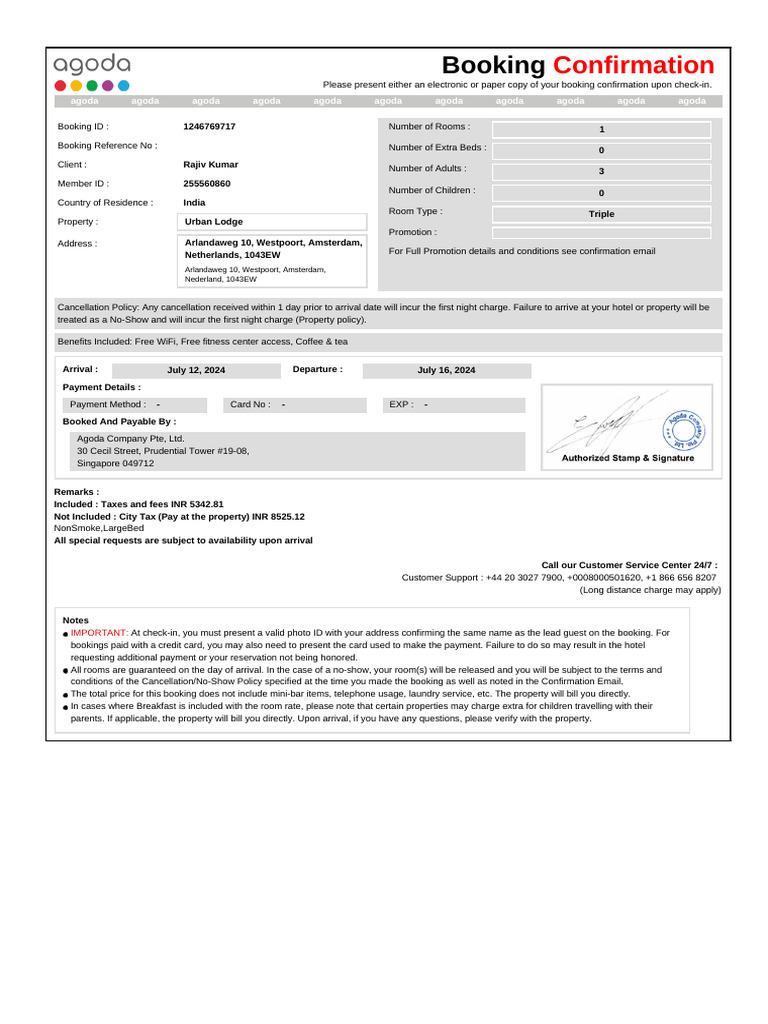 Hotel_Ams PDF Payments Credit Card