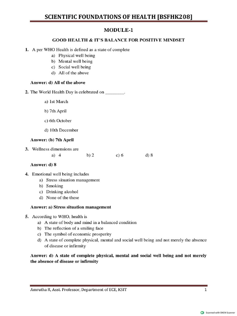 Question Bank With Answers - 6 | PDF