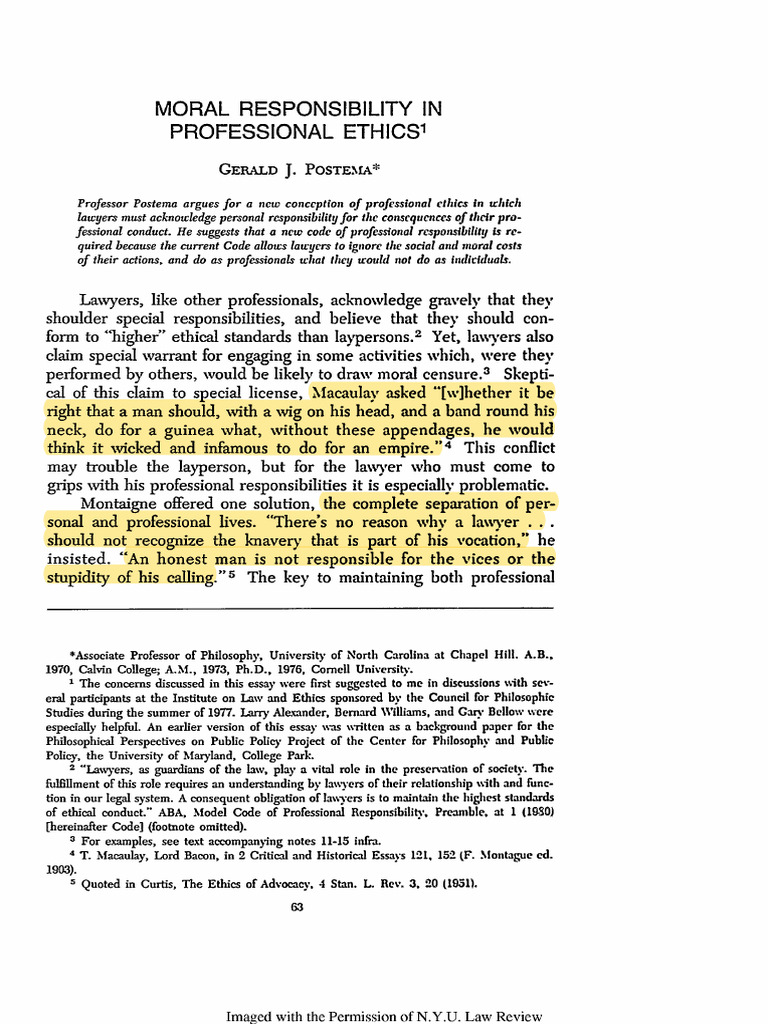 Professional Ethics and Moral Responsibility | PDF | Applied Philosophy