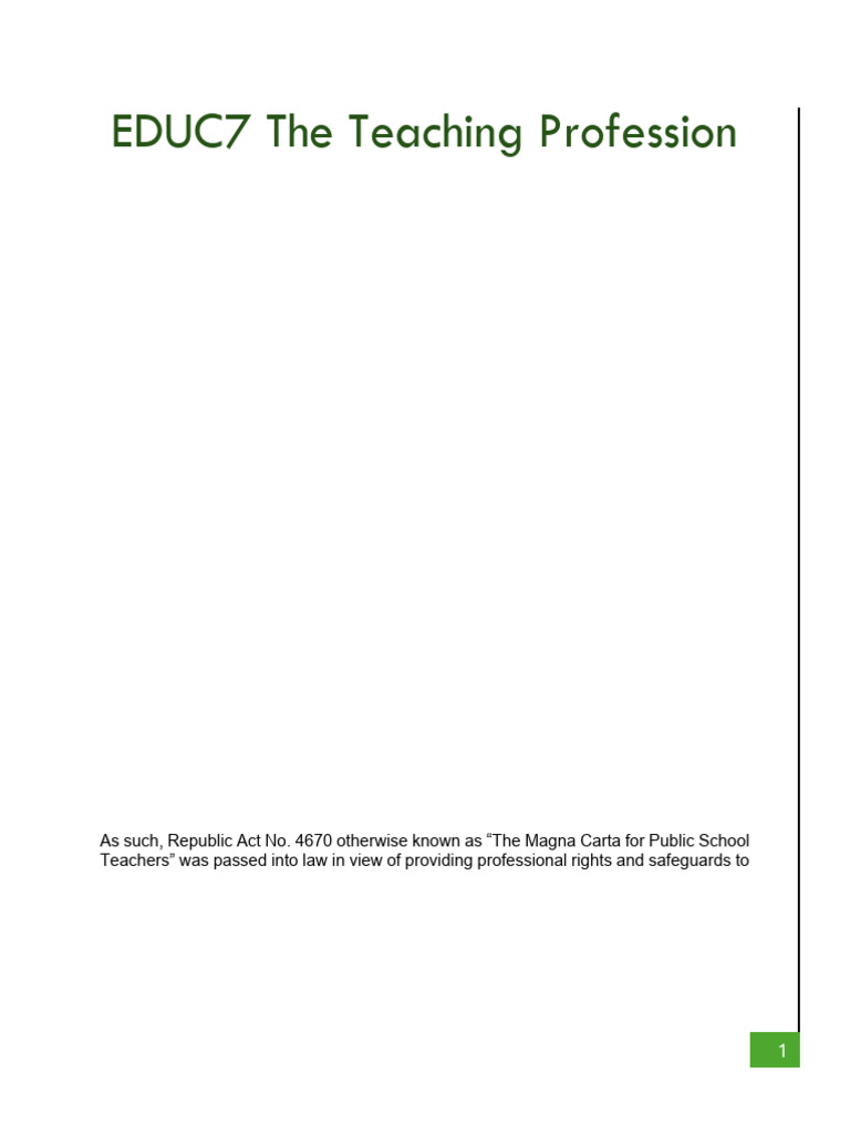 EDUC7 IV Guides For The Professional Teachers | PDF | Cost Of Living ...