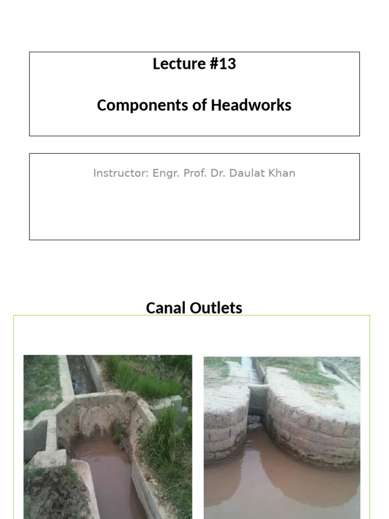 Canal Outlet Design for Efficient Irrigation | PDF | Water | Civil ...