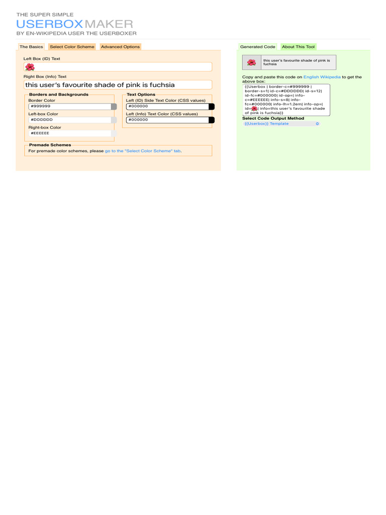 Userbox Maker for Fuchsia Shade | PDF