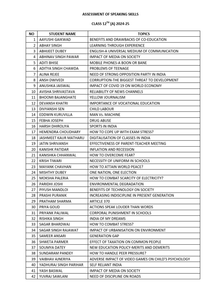 Asl Topics 12 A Cy 24-25 | PDF