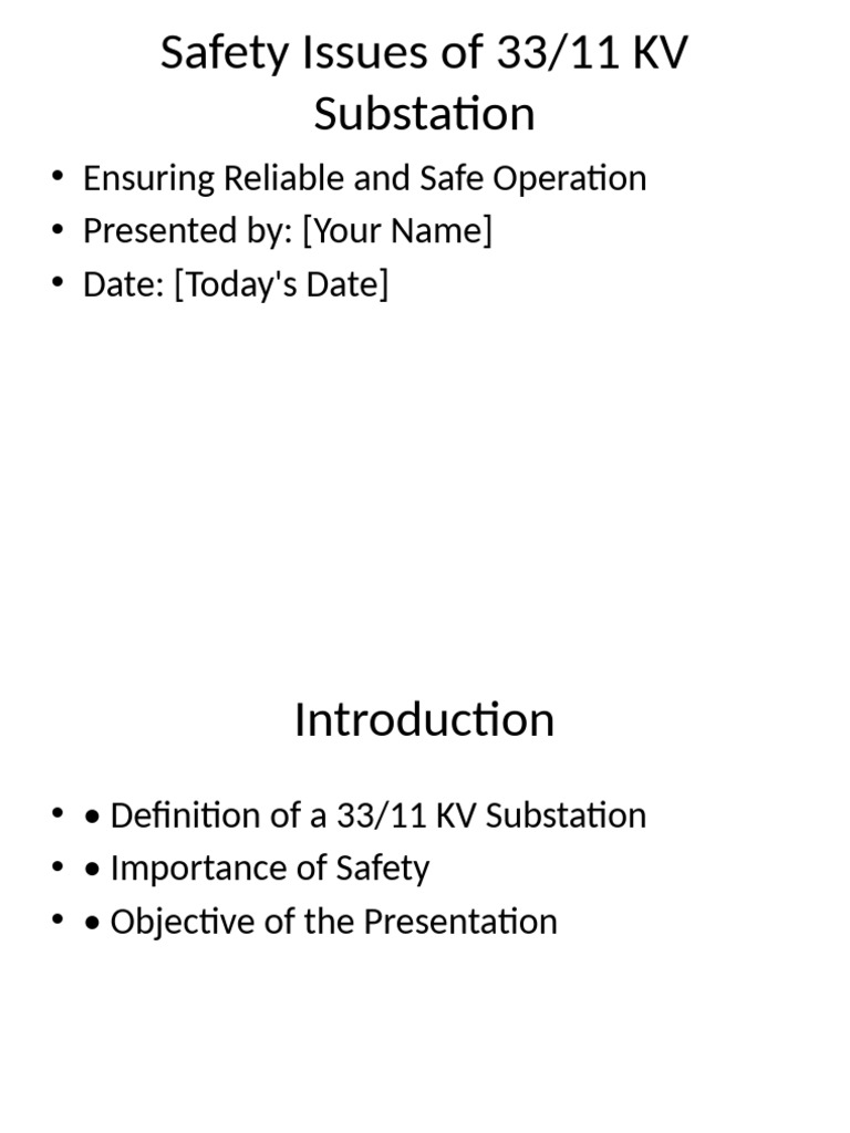 Safety Protocols for 33/11 KV Substations | PDF | Electrical Substation ...