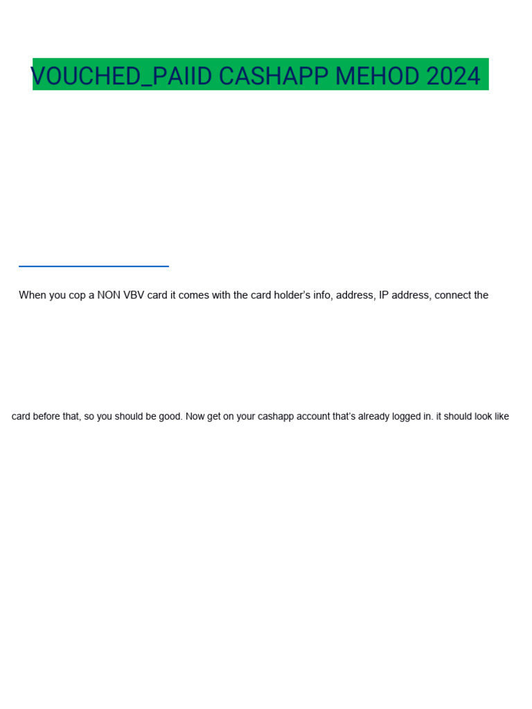 LATEST CASH APP METHOD 2024 PDF Cyberspace