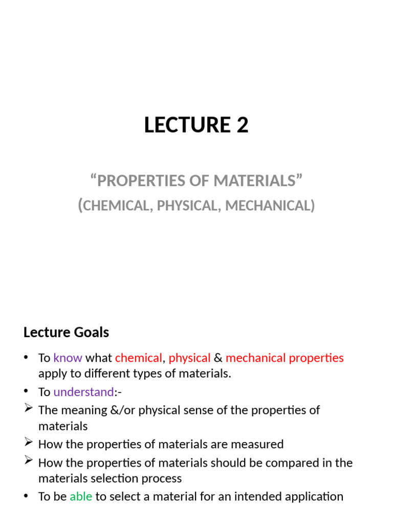 2 Properties of Materials | PDF | Materials Science | Composite Material