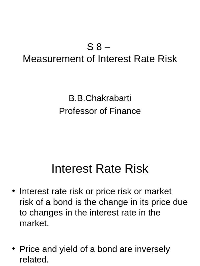 Interest Rate Risk Measurement Techniques | PDF | Bond Duration | Bonds ...