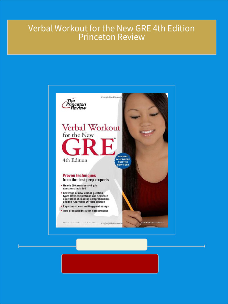Verbal Workout for the New GRE 4th Edition Princeton Review 2024 Scribd