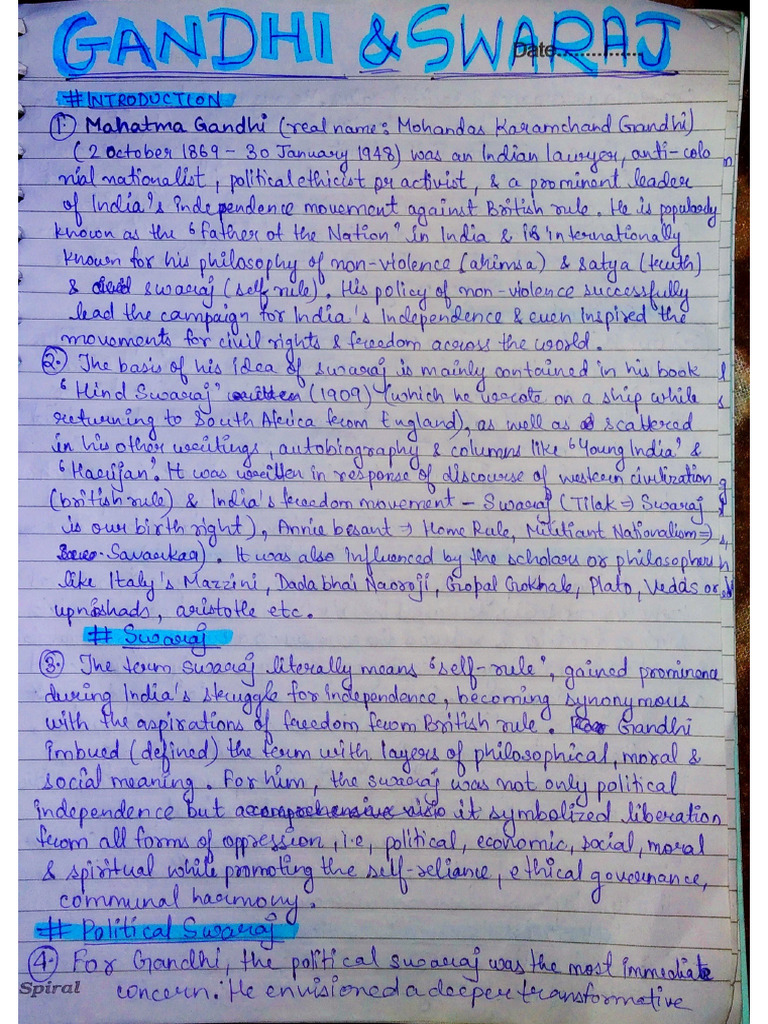 Gandhi - Swaraj | PDF