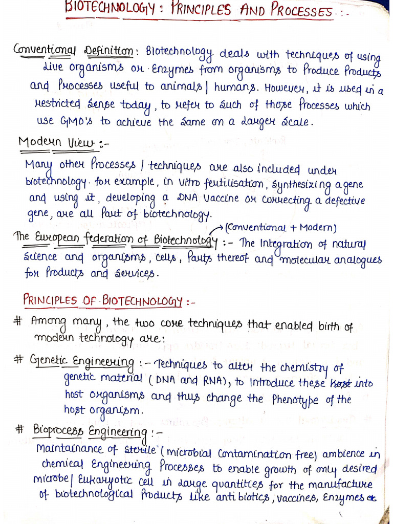 Biotechnology Principles and Processes | PDF