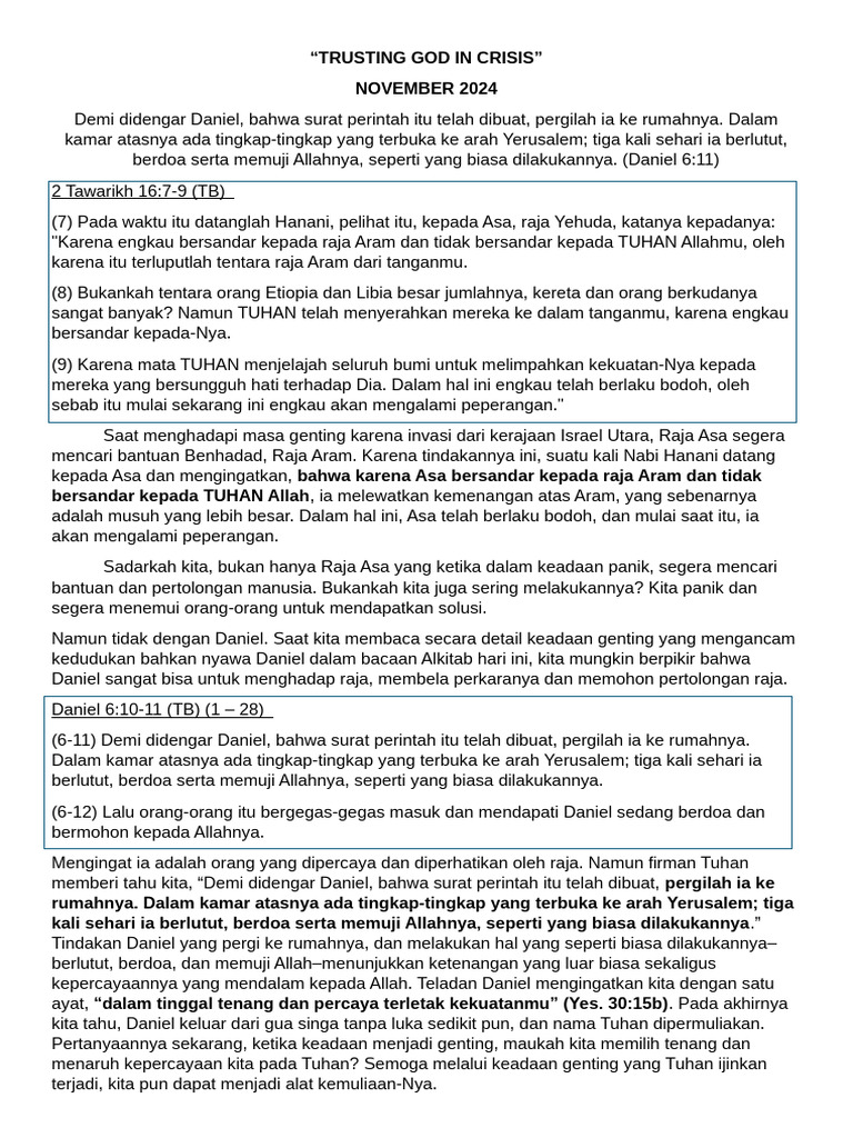 Trusting God in Crisis | PDF