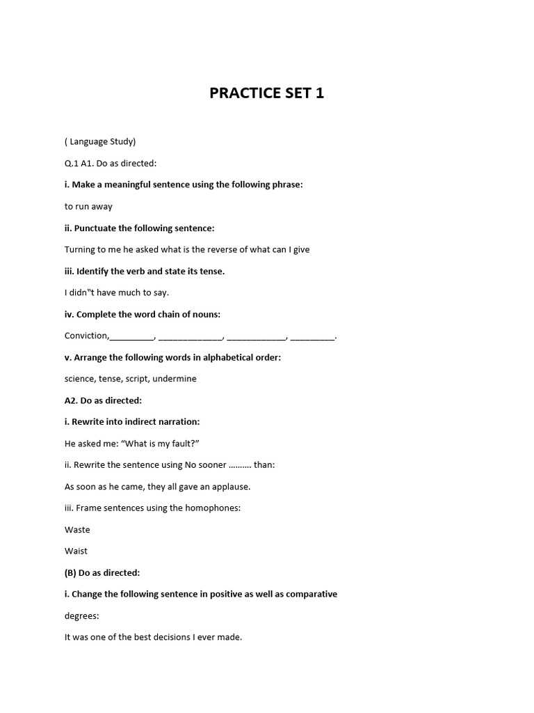 Practice Set 1 | PDF