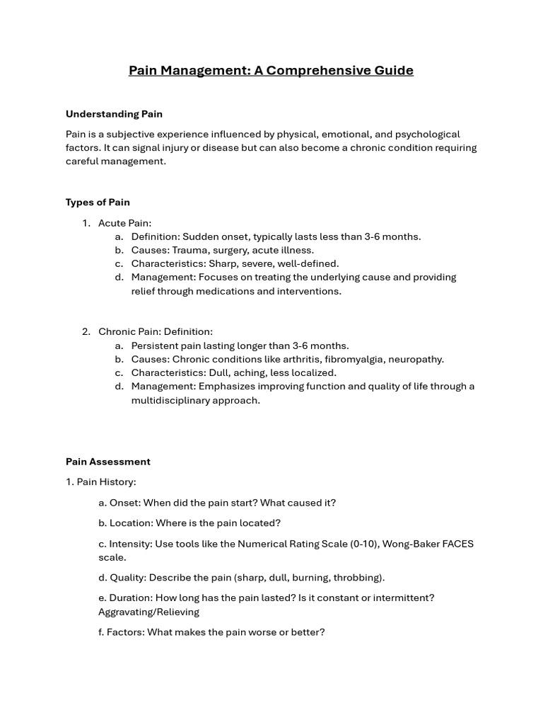 Pain Management | PDF | Pain Management | Pain