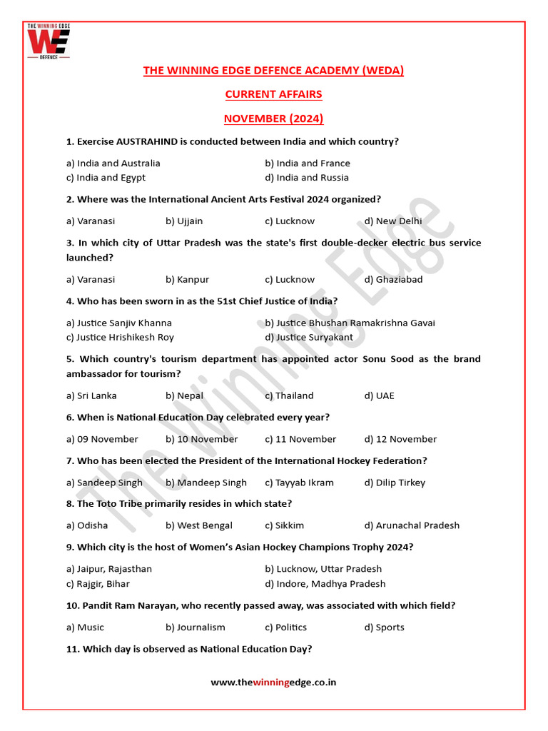 Current Affairs - November 2024 - 3rd | PDF | Voyager Program