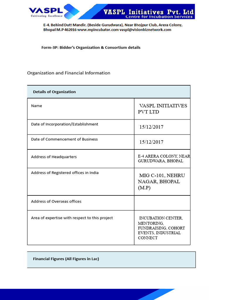 VASPL Consortium Bid Details | PDF