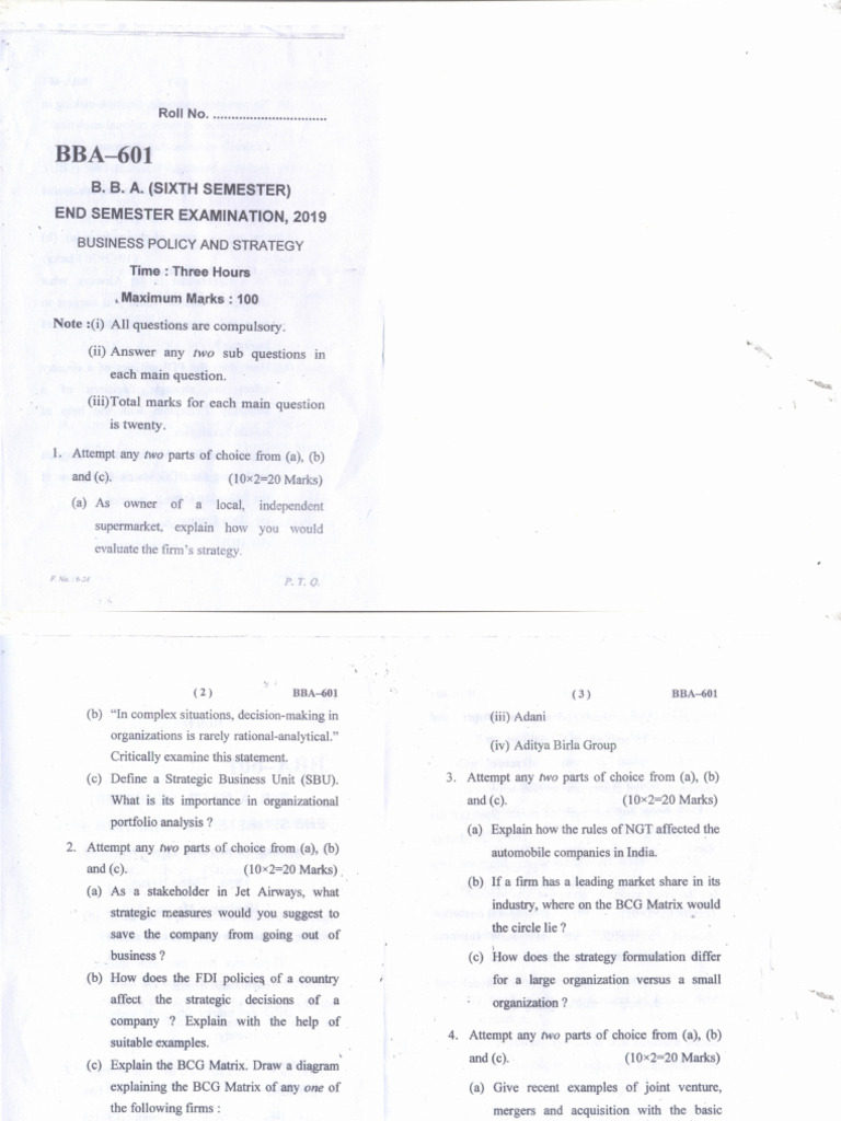 BBA Exam Papers Analysis | PDF | Stocks | Net Present Value