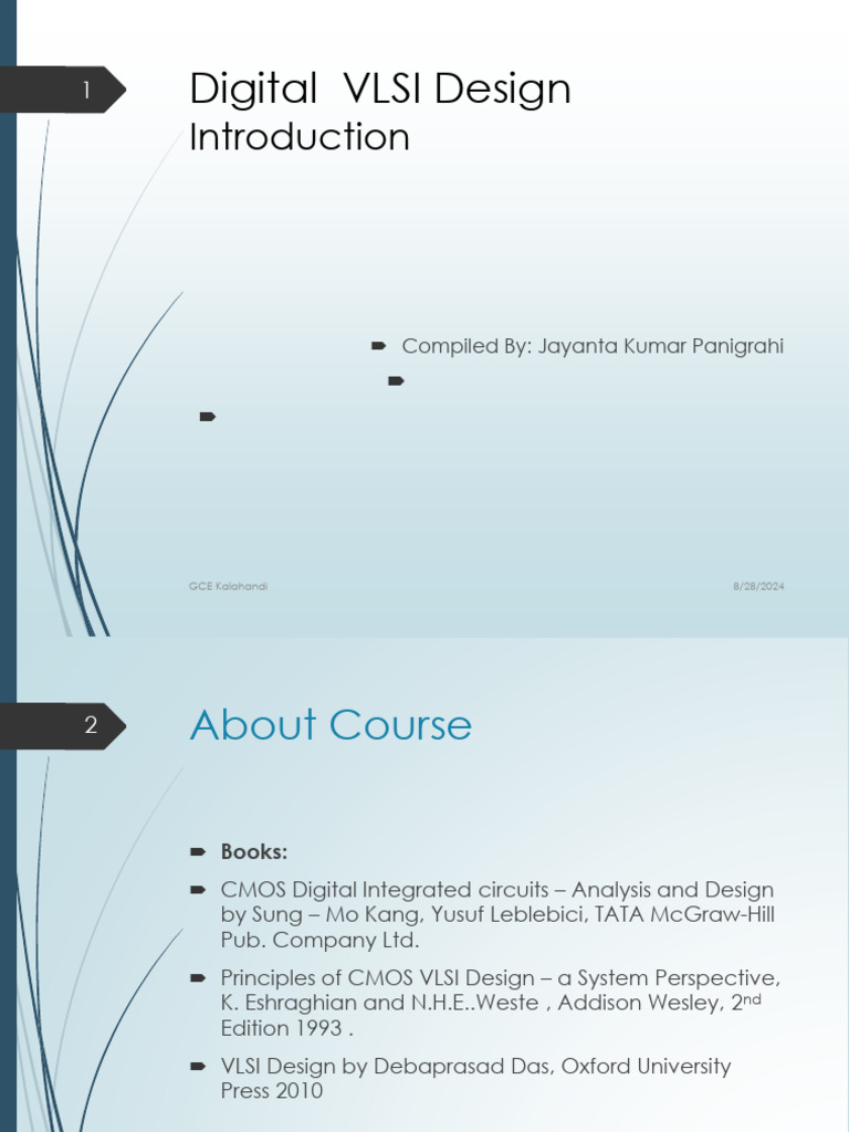 Digital VLSI Design Course Overview | PDF | Mosfet | Integrated Circuit