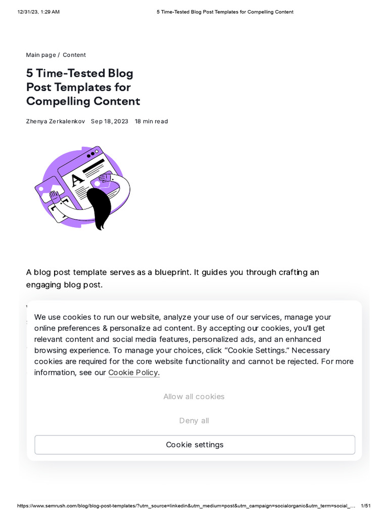 5 Time Tested Blog Post Templates For Compelling Content Pdf Http