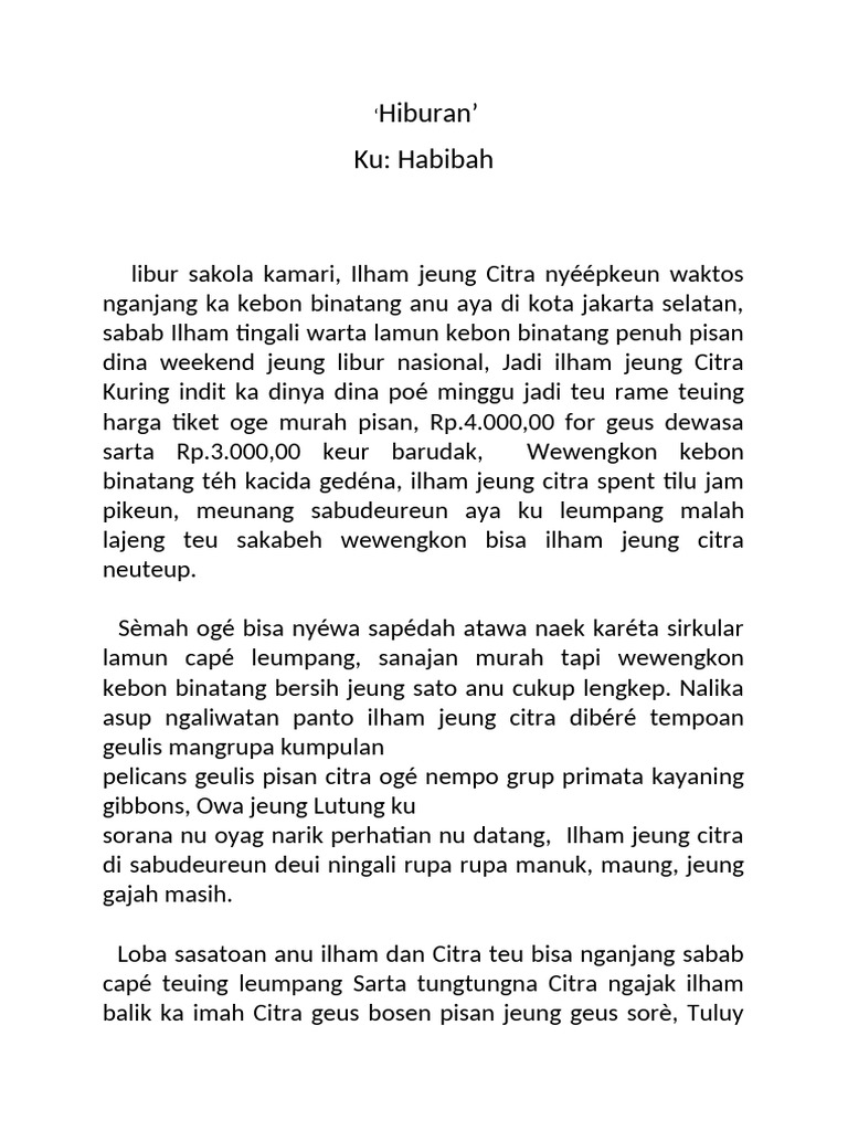 Revisi Carpon B Sunda Habibah XI.S14 | PDF
