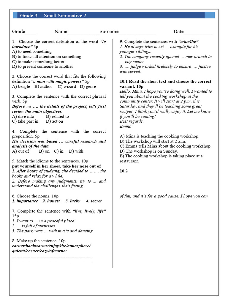 gr 9 sum 2 | PDF | Linguistic Typology | Linguistic Morphology