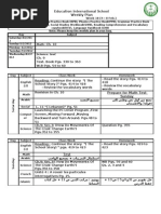 Education International School Weekly Plan: Math