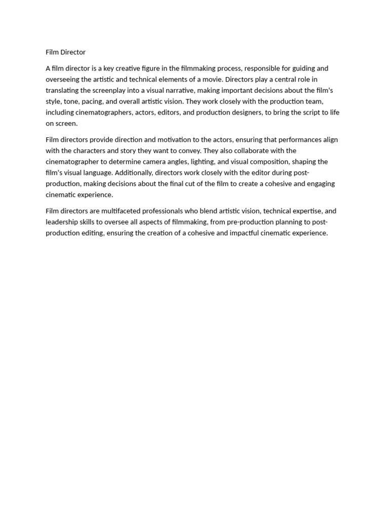 Film Director | PDF