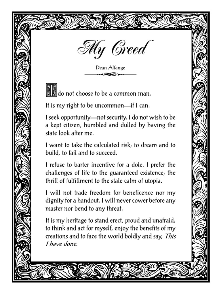 My Creed: Embracing Uncommon Freedom | PDF